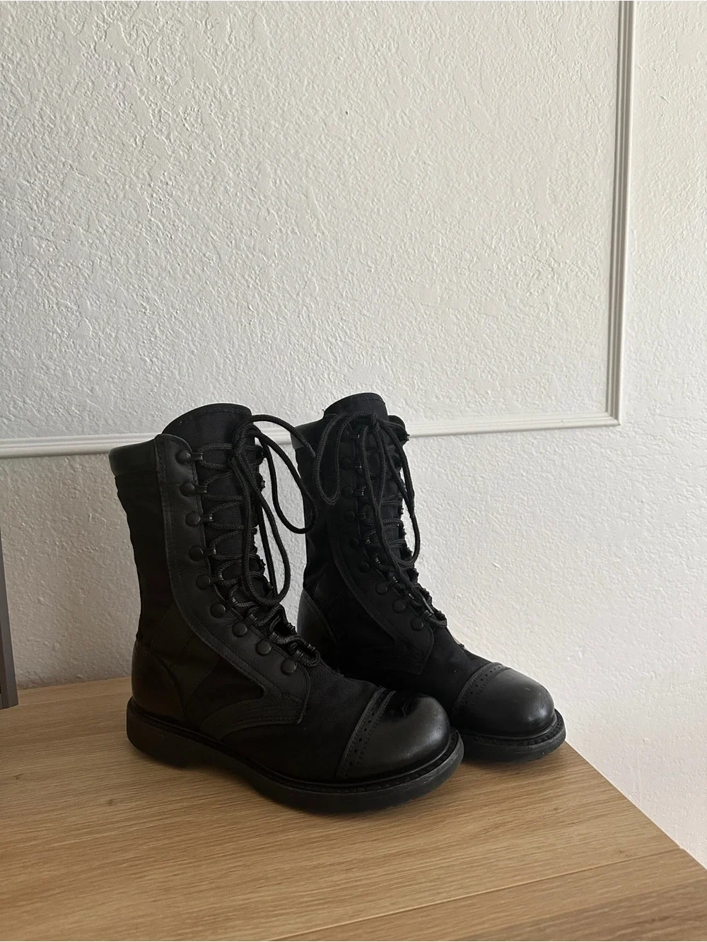 Vintage Corcoran Jump Boots 8 Marauder Combat Leather Cap Toe Pics USA J25178 7